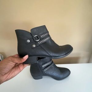 Black Studded Biker Booties